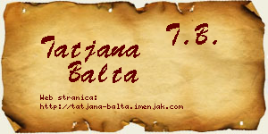 Tatjana Balta vizit kartica